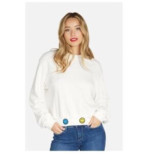 LAUREN MOSHI Spalding Hello Moshi Pullover In Milk Size Large